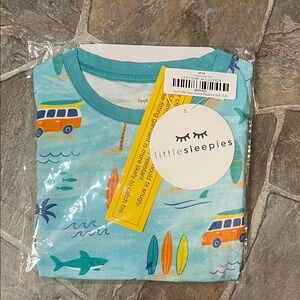 Little Sleepies Surf Life pajamas - Teal and Orange